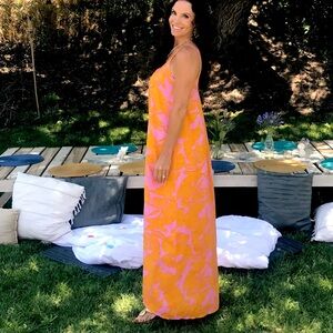 Nordstroms long flowy cotton dress! Super comfy and straps adjust!